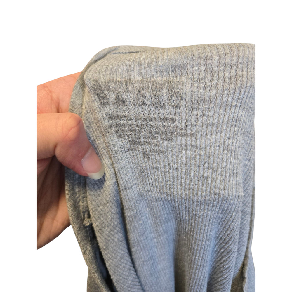 Active Basic Gray Knit Long Sleeve V Neck Top, Si… - image 3